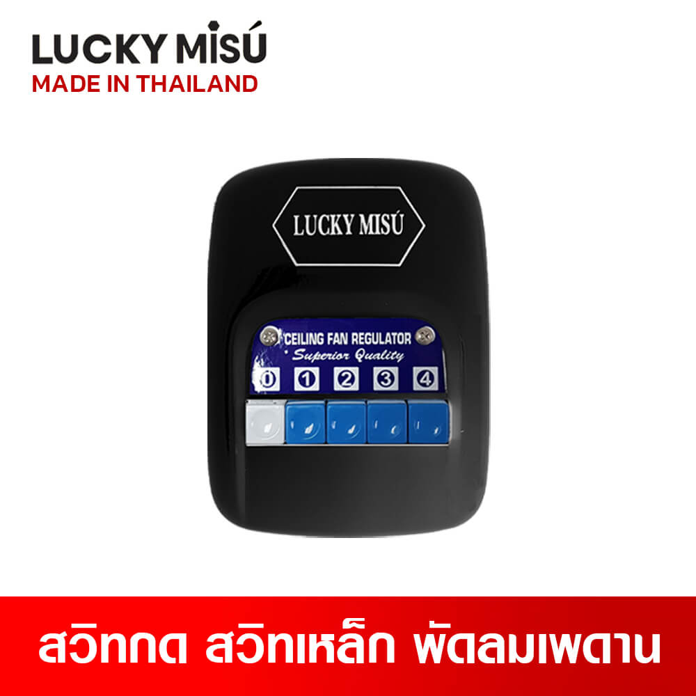 สวิทซ์กด สำหรับพัดลมเพดาน ลัคกี้มิตซู รุ่น 4 สปีด สีดำ_1